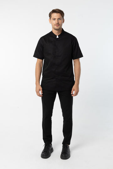 Chef Jacket Short Sleeve (SEOUL) Black (เสื้อเชฟแขนสั้นรุ่นโซล)สีดำ